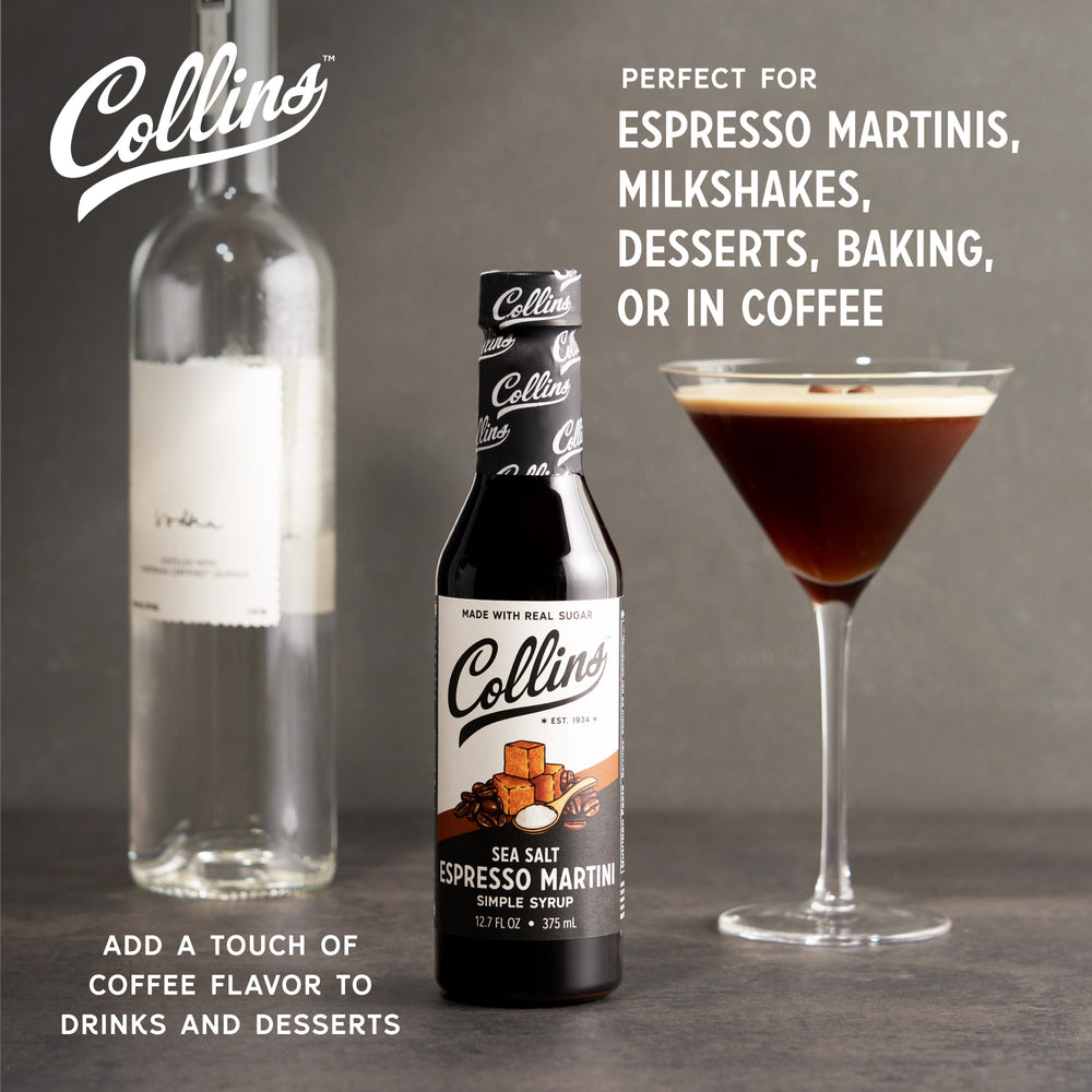 Collins Sea Salt Espresso Martini Syrup - 12.7 Oz.