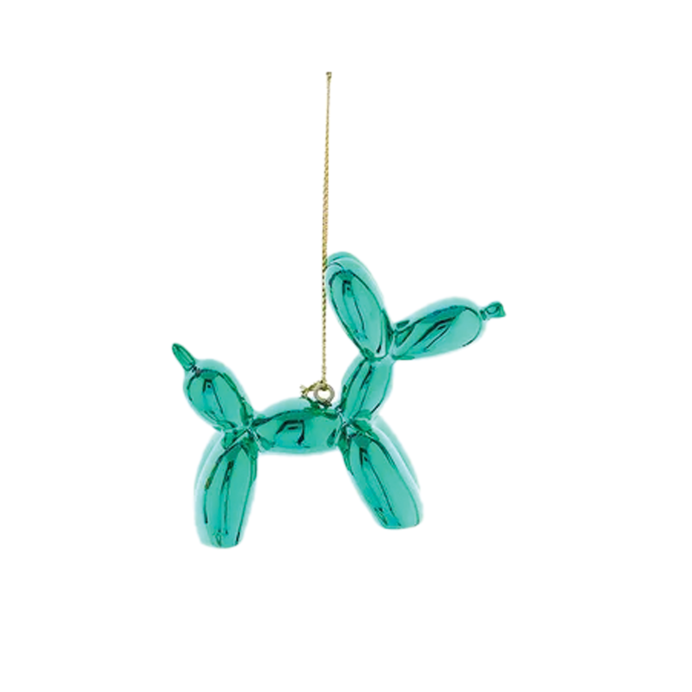 Shiny Balloon Dog Ornament - Turquoise