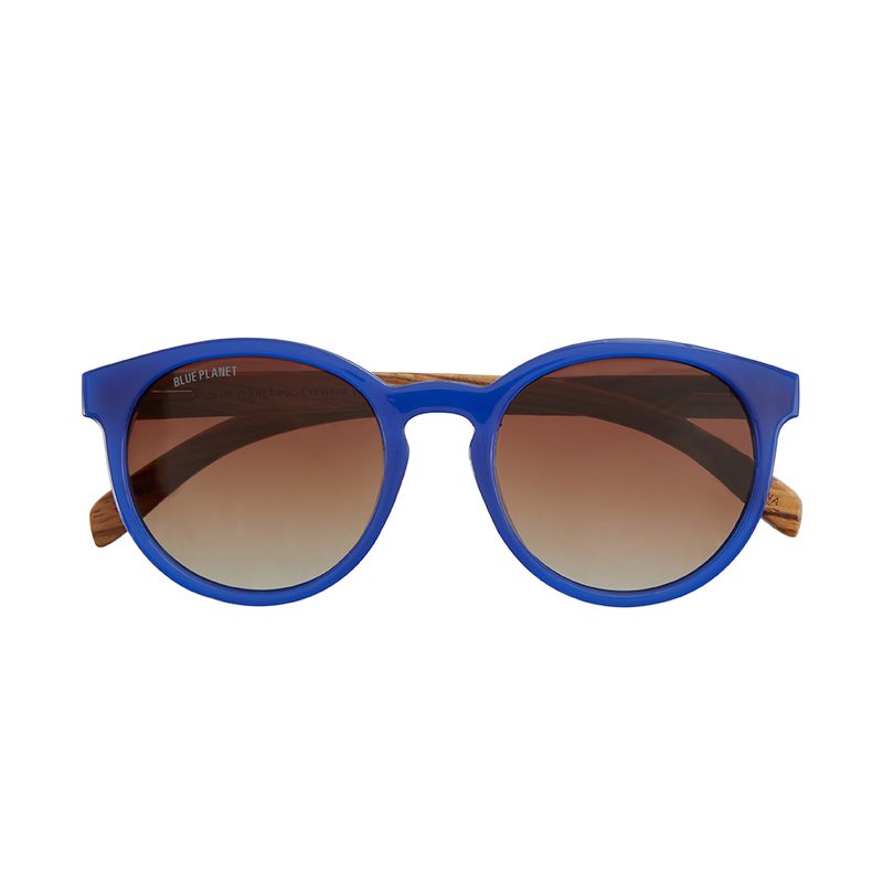 Andiz Polarized Sunglasses - Cobalt Blue / Zebra Wood