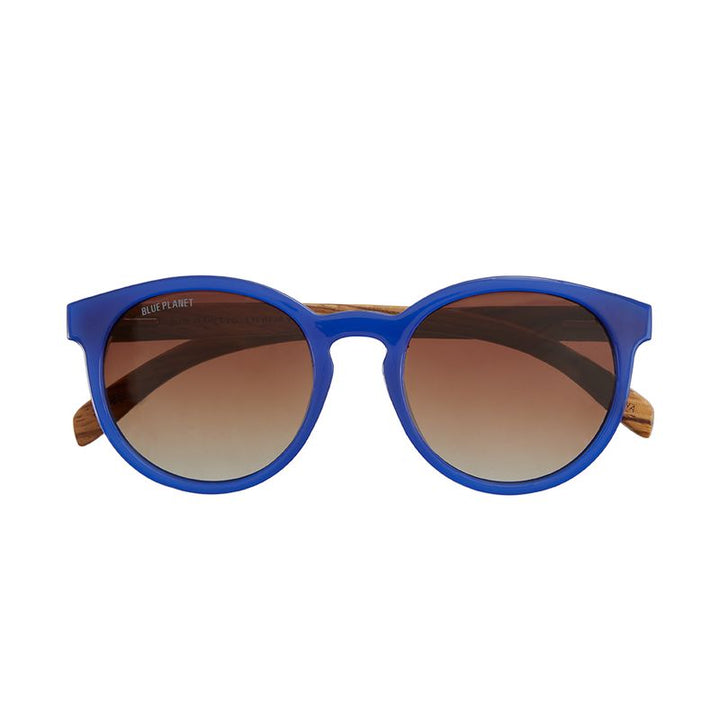 Andiz Polarized Sunglasses - Cobalt Blue / Zebra Wood