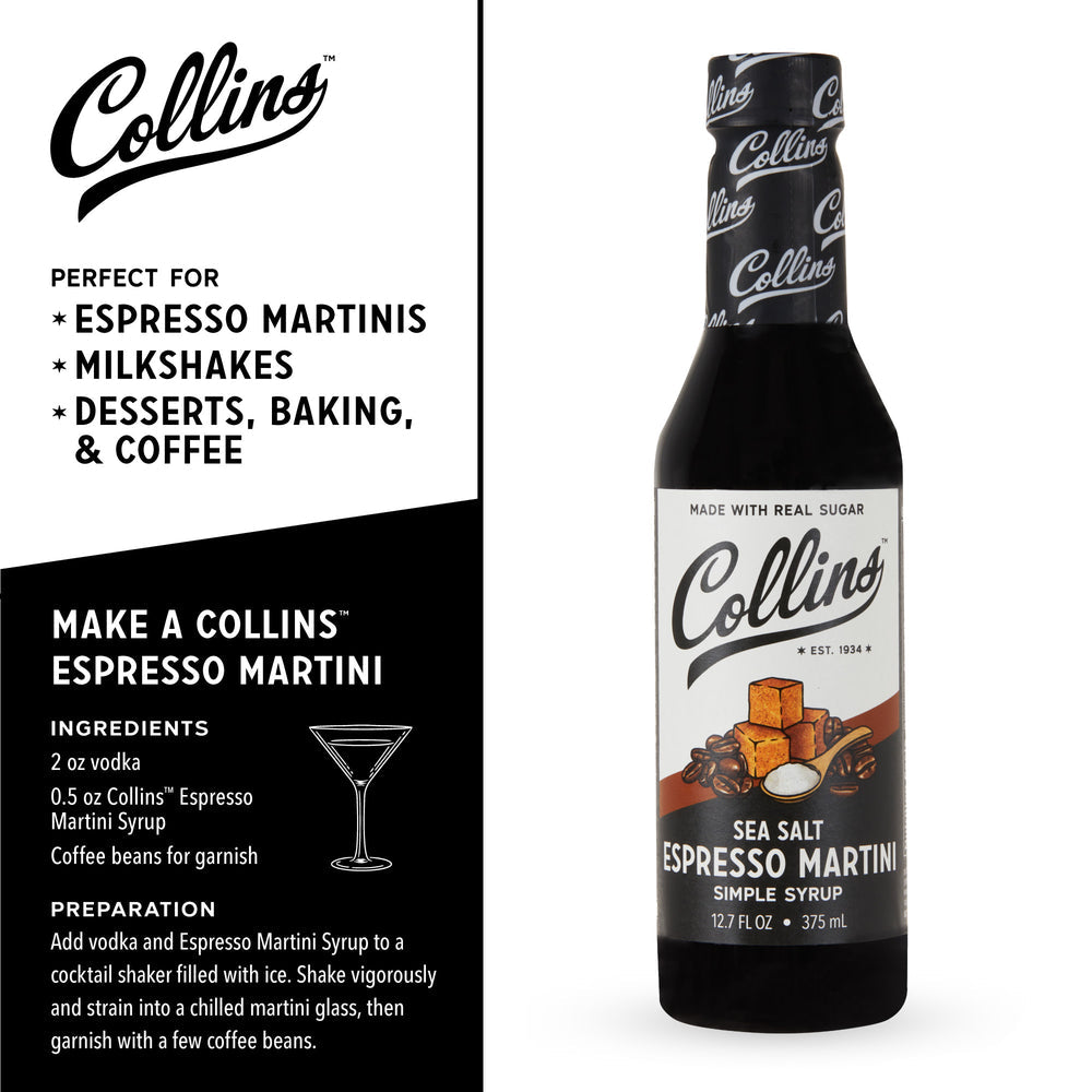 Collins Sea Salt Espresso Martini Syrup - 12.7 Oz.