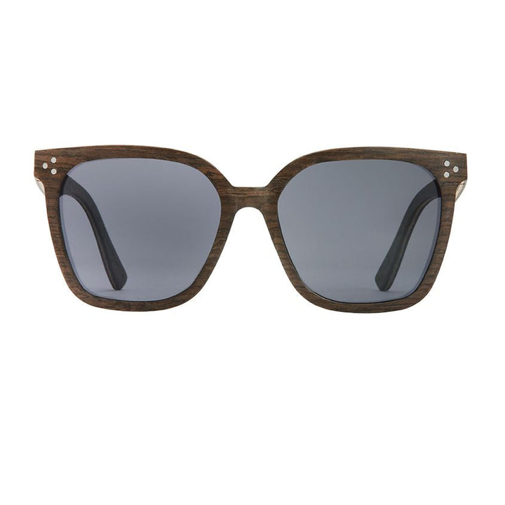 Origins Square Cat Eye Polarized Sunglasses - Walnut Wood
