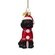 Black Dog In Christmas Pajamas Ornament
