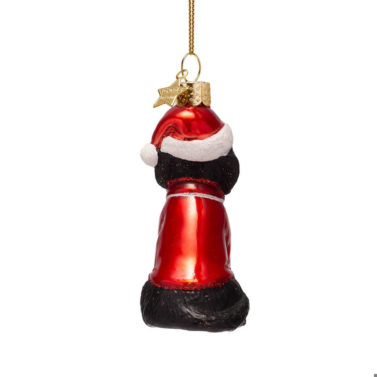 Black Dog In Christmas Pajamas Ornament