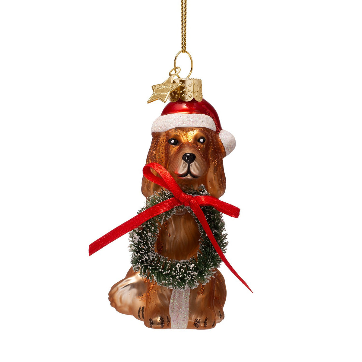 Hound With Wreath Ornament