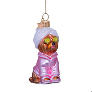 Selfcare Dog Glass Ornament