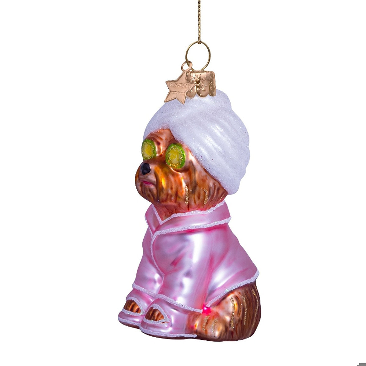 Selfcare Dog Glass Ornament