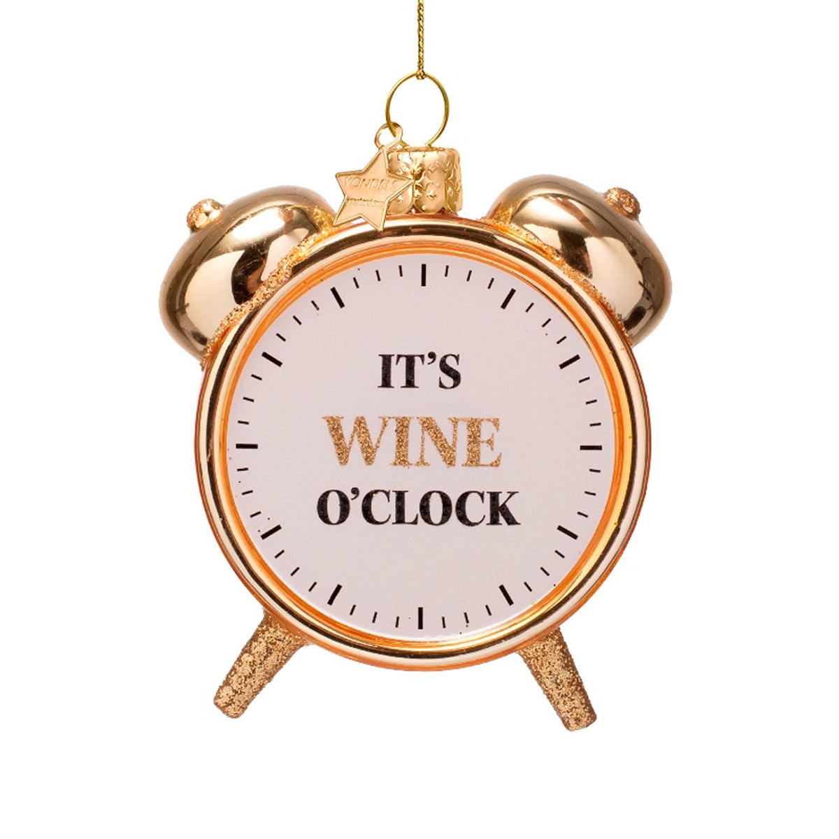 Wine O'Clock Glass Ornament
