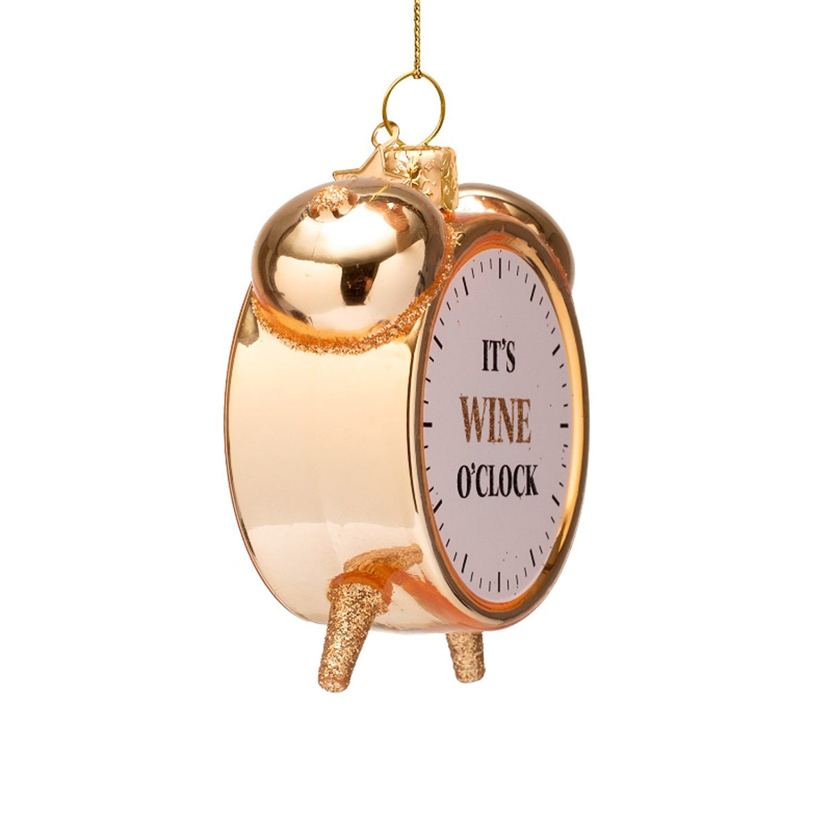 Wine O'Clock Glass Ornament