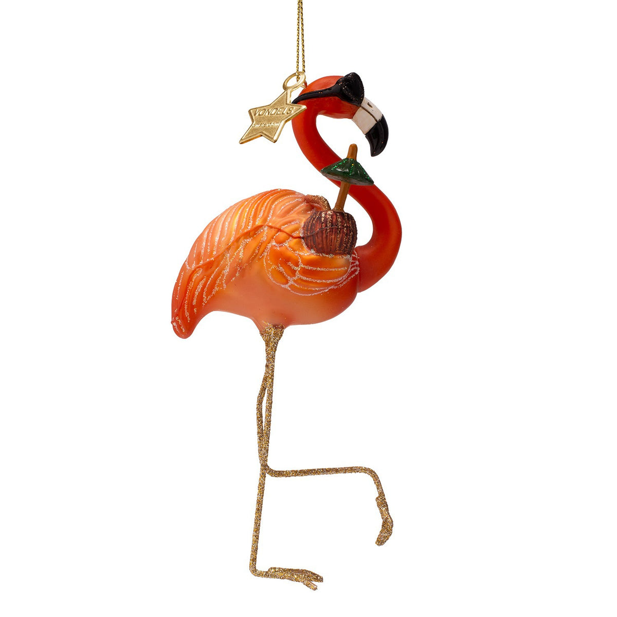 Orange Flamingo Ornament