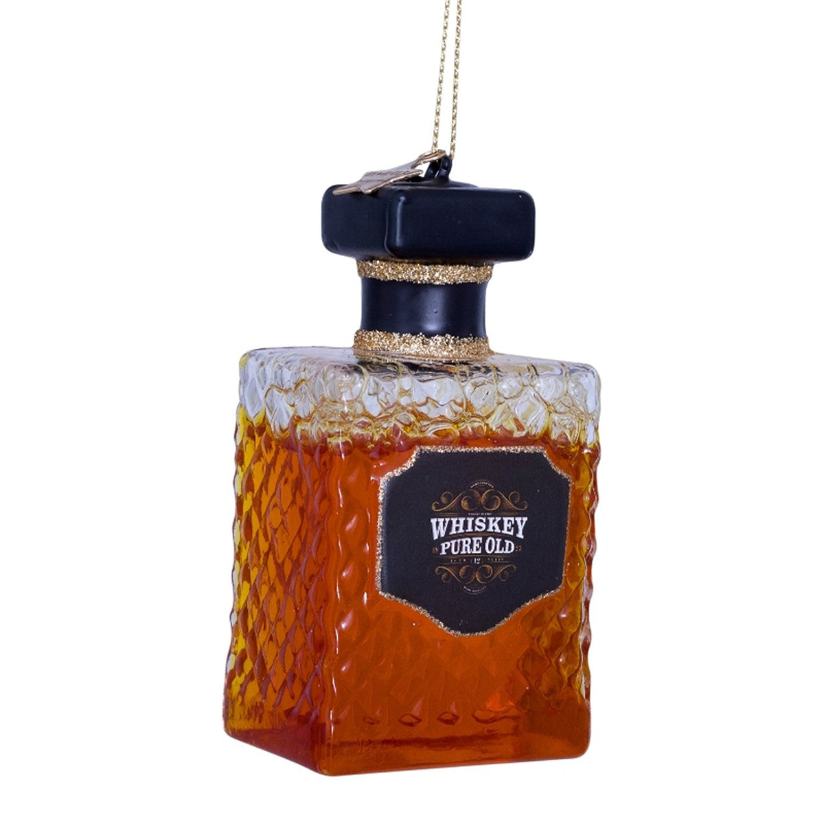 Whiskey Bottle Glass Ornament