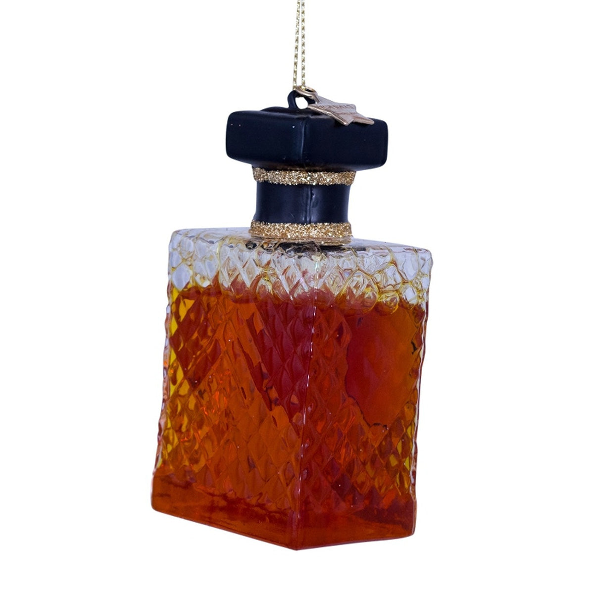 Whiskey Bottle Glass Ornament