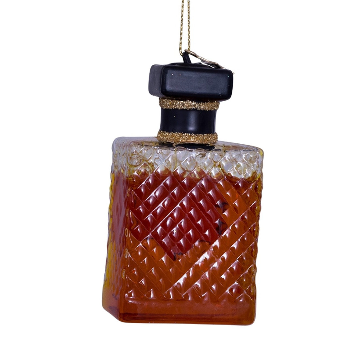 Whiskey Bottle Glass Ornament
