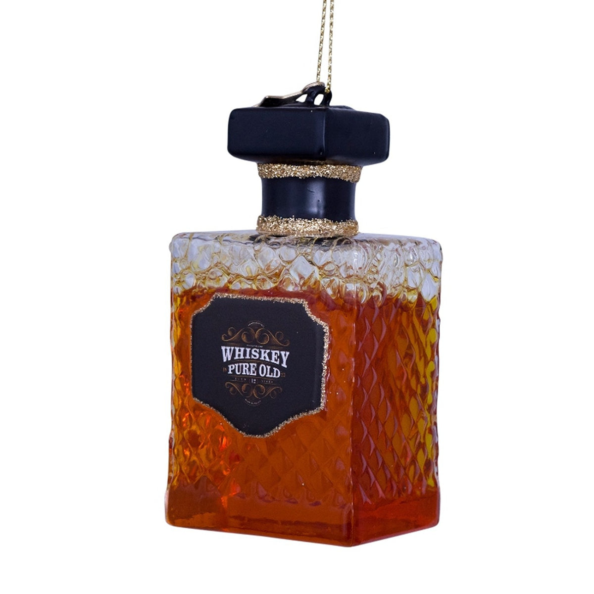 Whiskey Bottle Glass Ornament