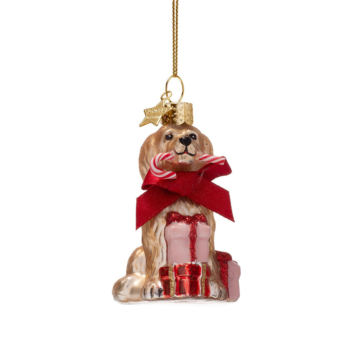 Cockapoo With Candy Cane Ornament