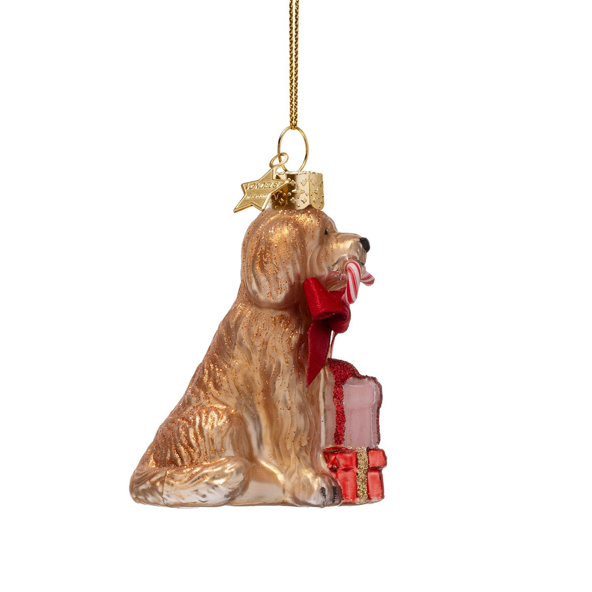 Cockapoo With Candy Cane Ornament