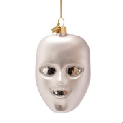 Red Light Mask With Rhinestones Glass Ornament