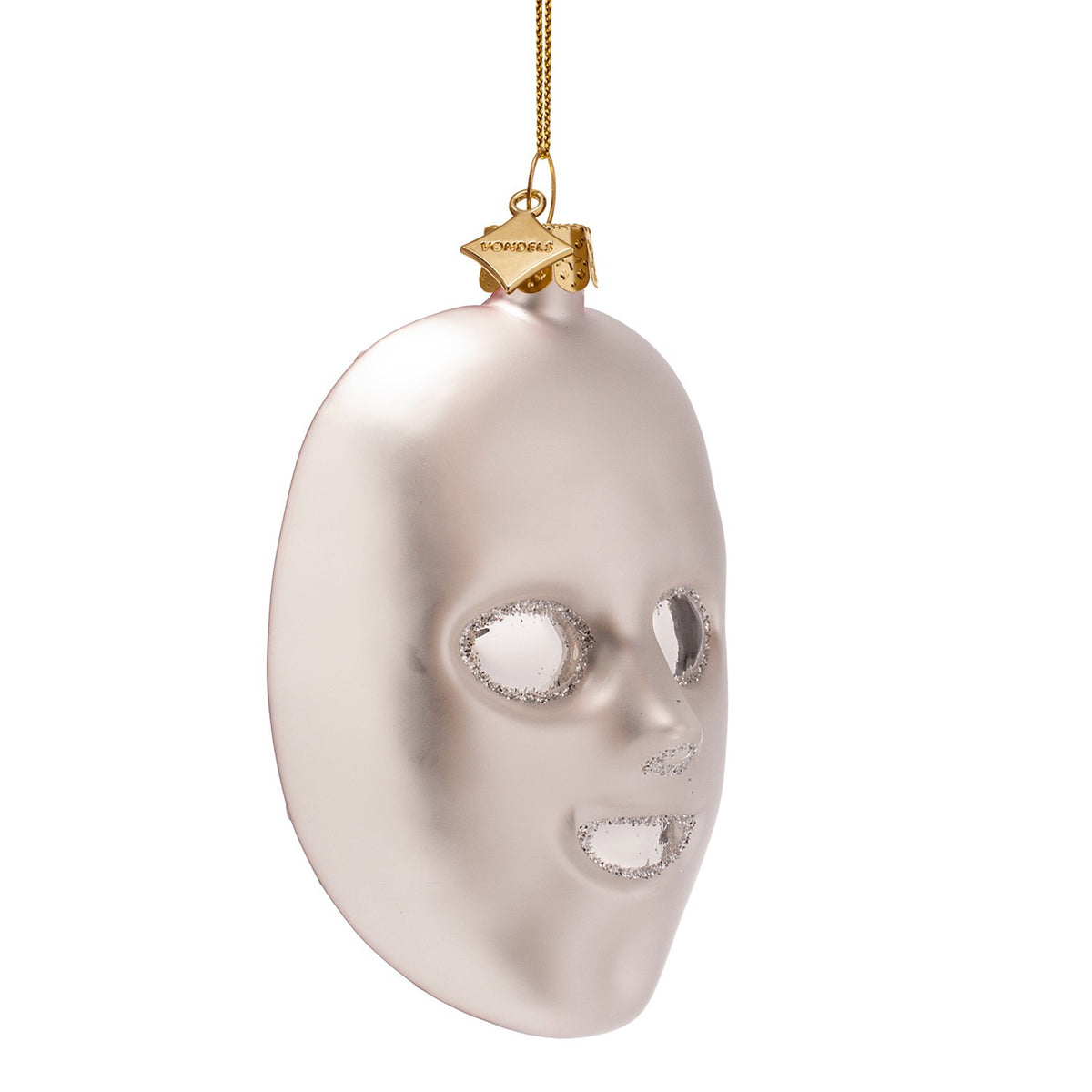 Red Light Mask With Rhinestones Glass Ornament
