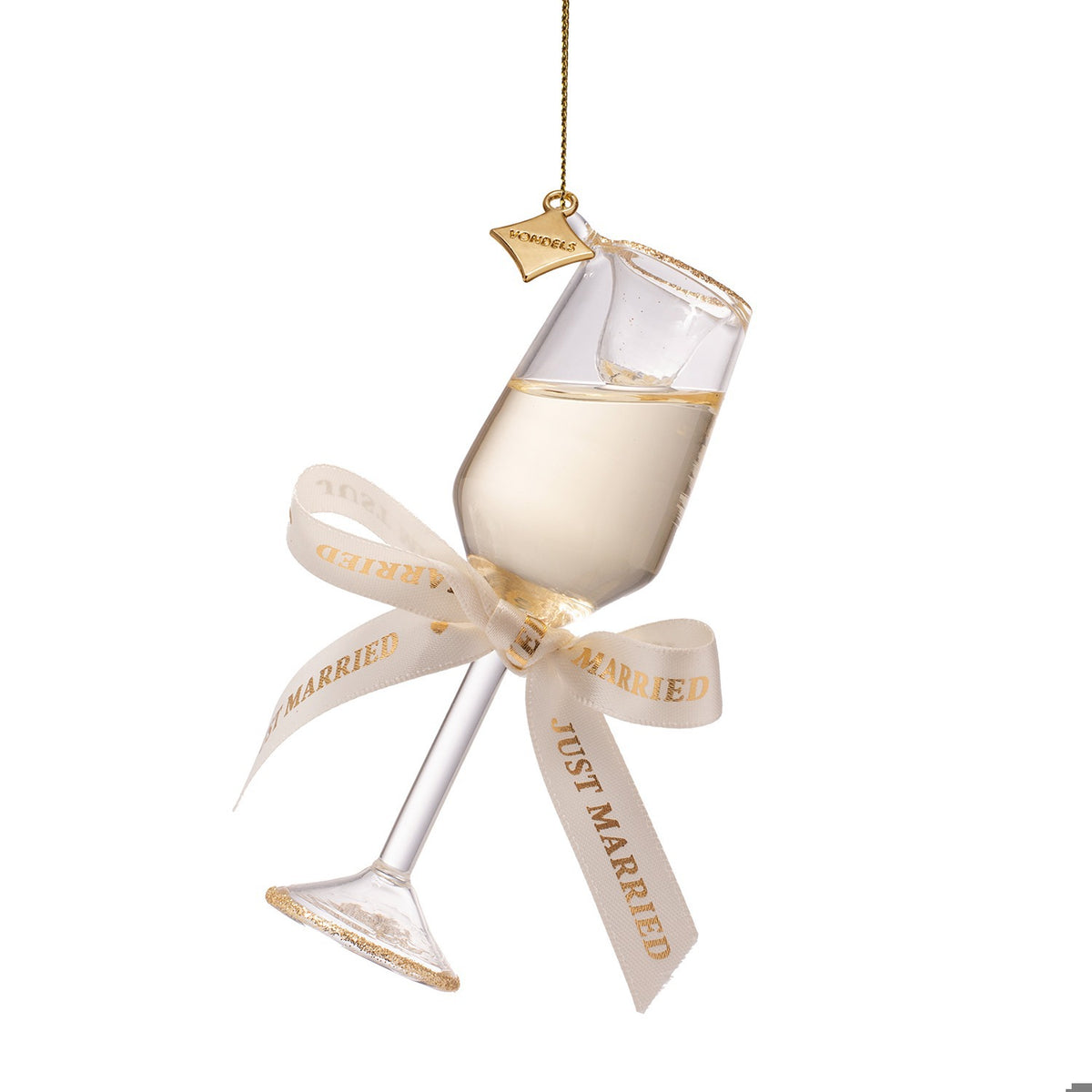Just Married Champagne Glass Ornament