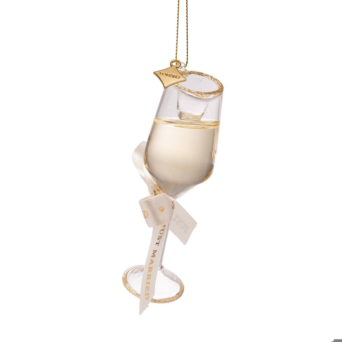 Just Married Champagne Glass Ornament
