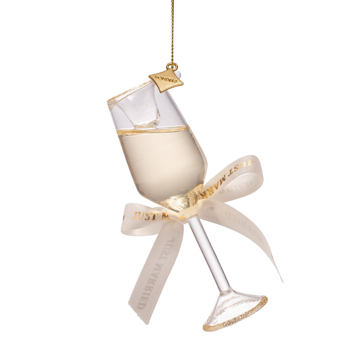 Just Married Champagne Glass Ornament