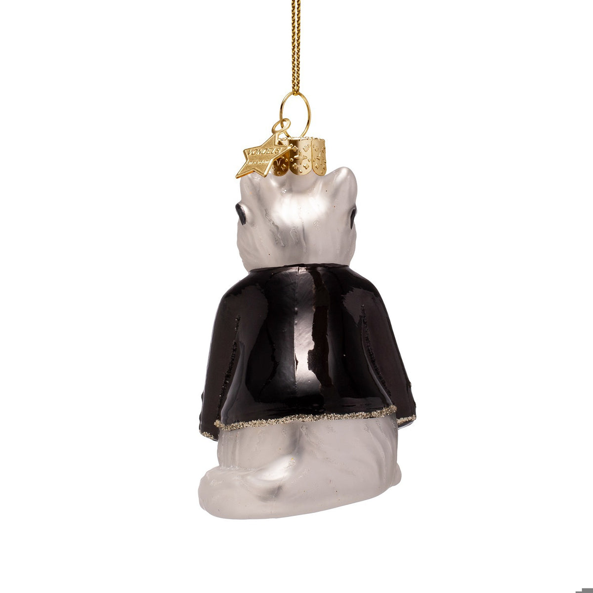 Fashion Cat Glass Ornament