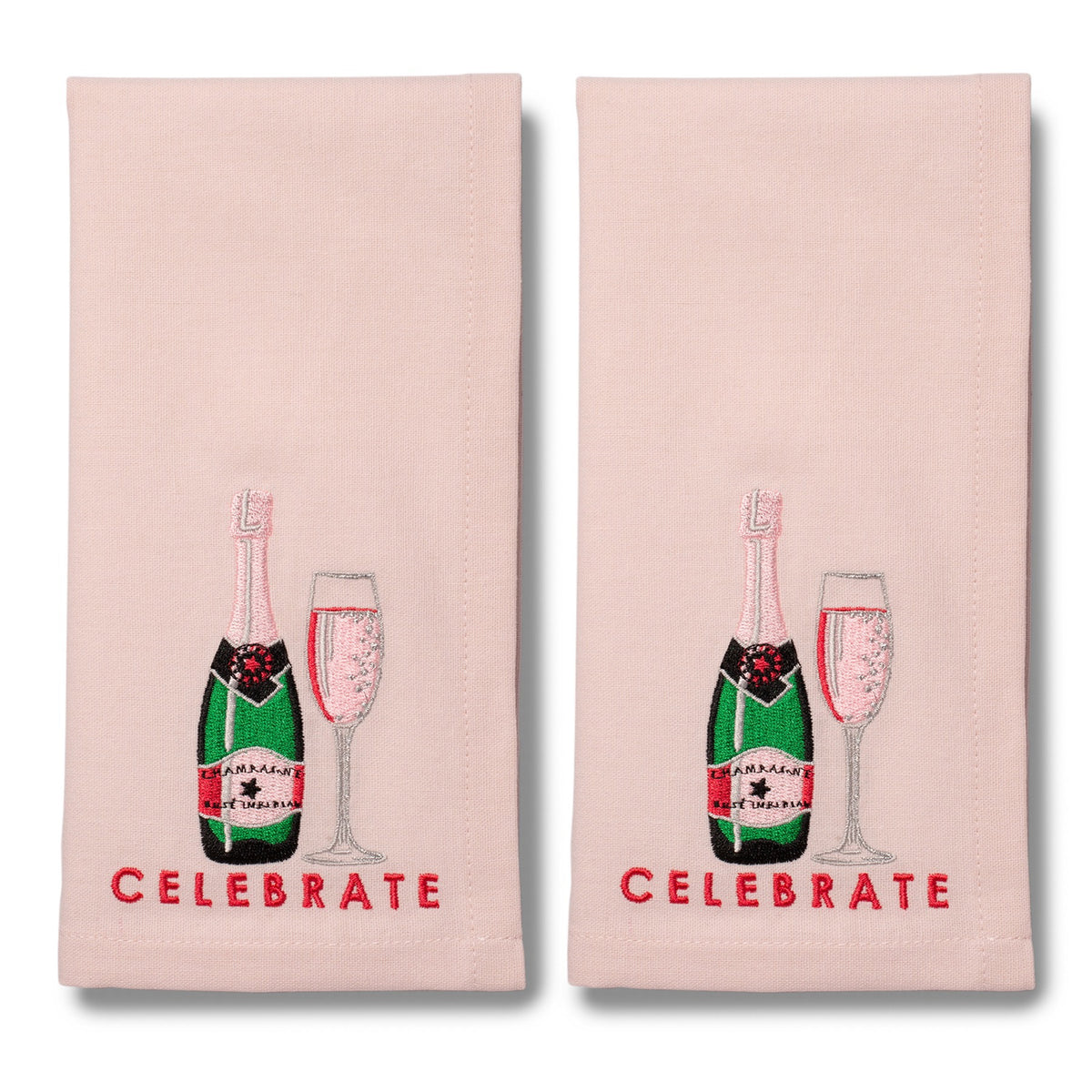 Celebrate Champagne Embroidered Dinner Napkins (Set of 2)