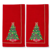 Christmas Tree Embroidered Dinner Napkins (Set of 2)