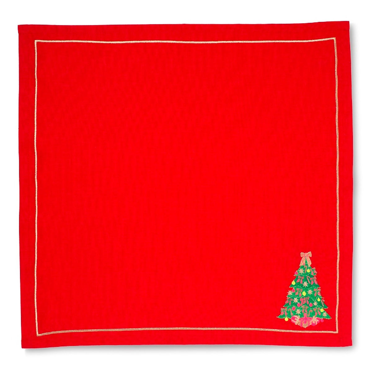 Christmas Tree Embroidered Dinner Napkins (Set of 2)