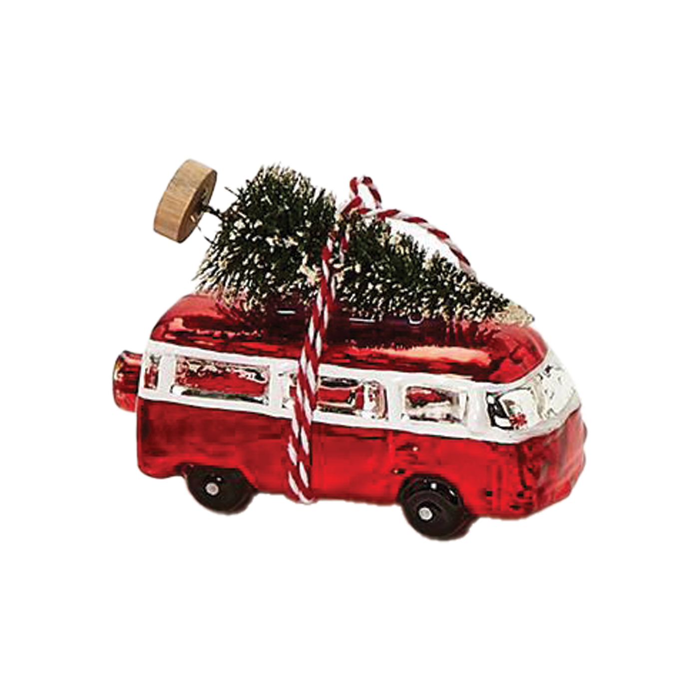 Home For Holidays Vehicle With Christmas Tree Ornament - Retro Wagon