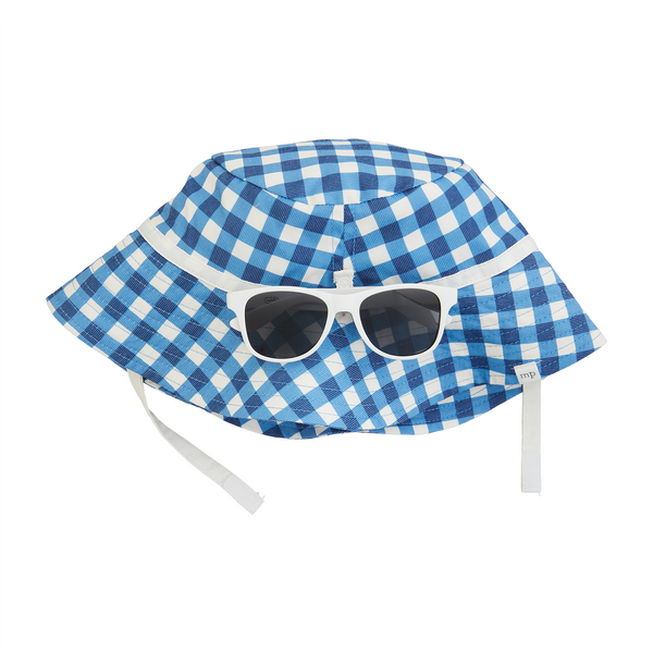 Blue Checkered Hat And Sunglasses