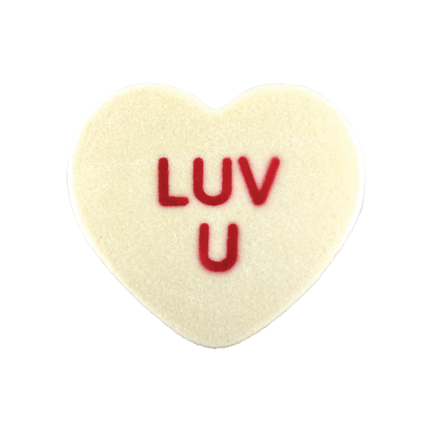 12" Flocked Conversation Heart - White Luv U - Just Fabulous Palm Springs