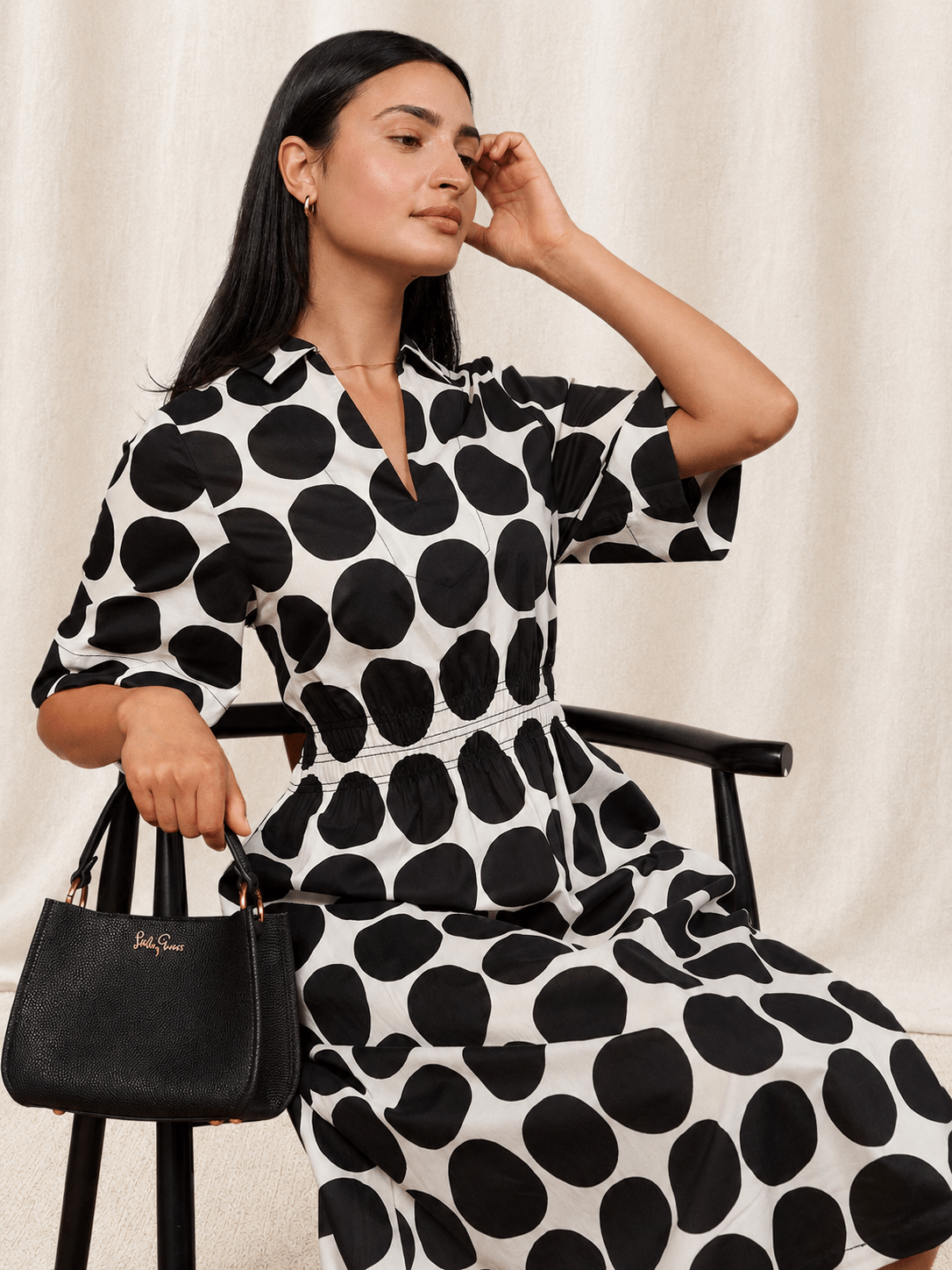 Willa Dress Black Dots