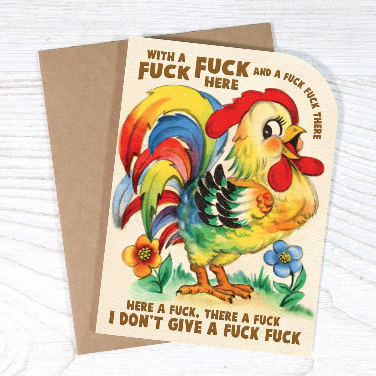 With A Fuck Fuck Here Greeting Card - Just Fabulous Palm Springs