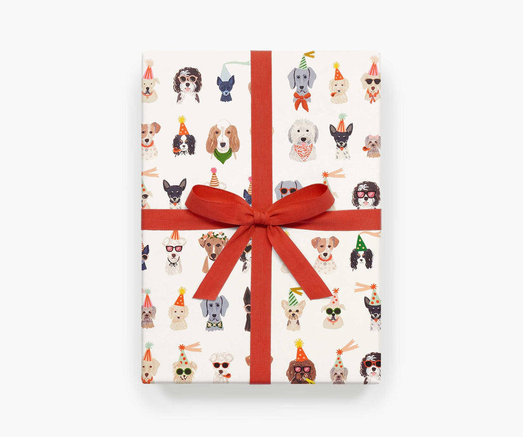 Party Pups Wrapping Paper Sheets - Roll Of 3