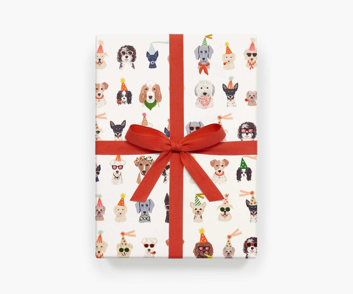 Party Pups Wrapping Paper Sheets - Roll Of 3