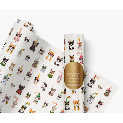 Cool Cats Wrapping Paper Sheets - Roll Of 3