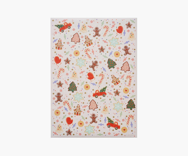 Christmas Cookies Wrapping Paper Sheets - Roll Of 3