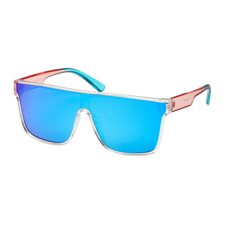 Shield Collection - Wrap Mirror Color Lens Sunglasses