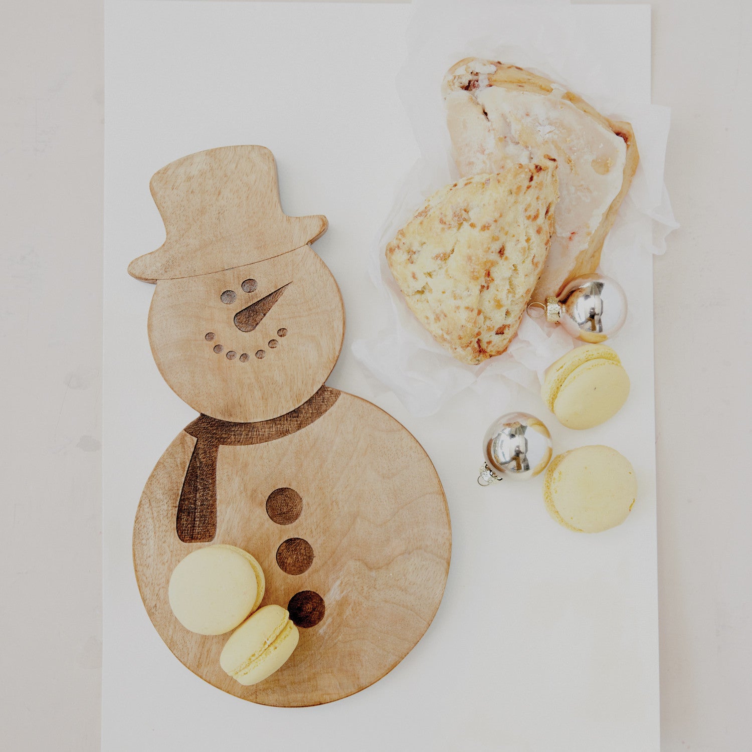 Snowman Shaped Mango Wood Serving Board