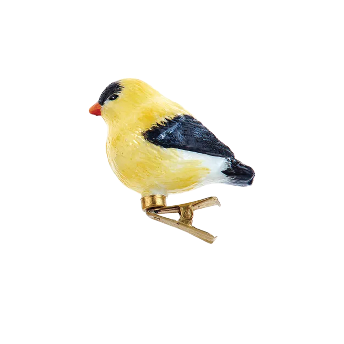 Chubby Bird Ornament - Yellow & White