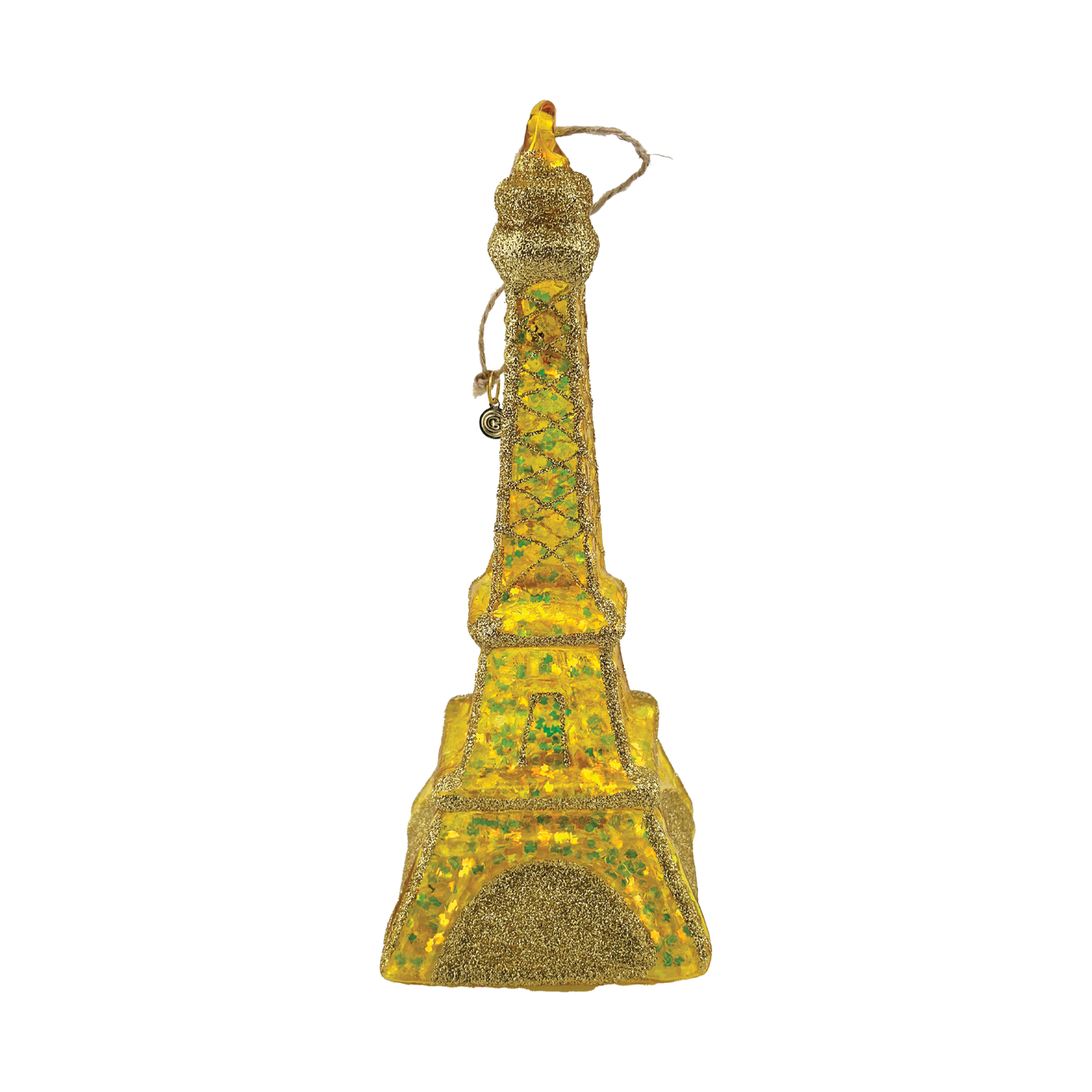 Rainbow Eiffel Tower Ornament - Yellow