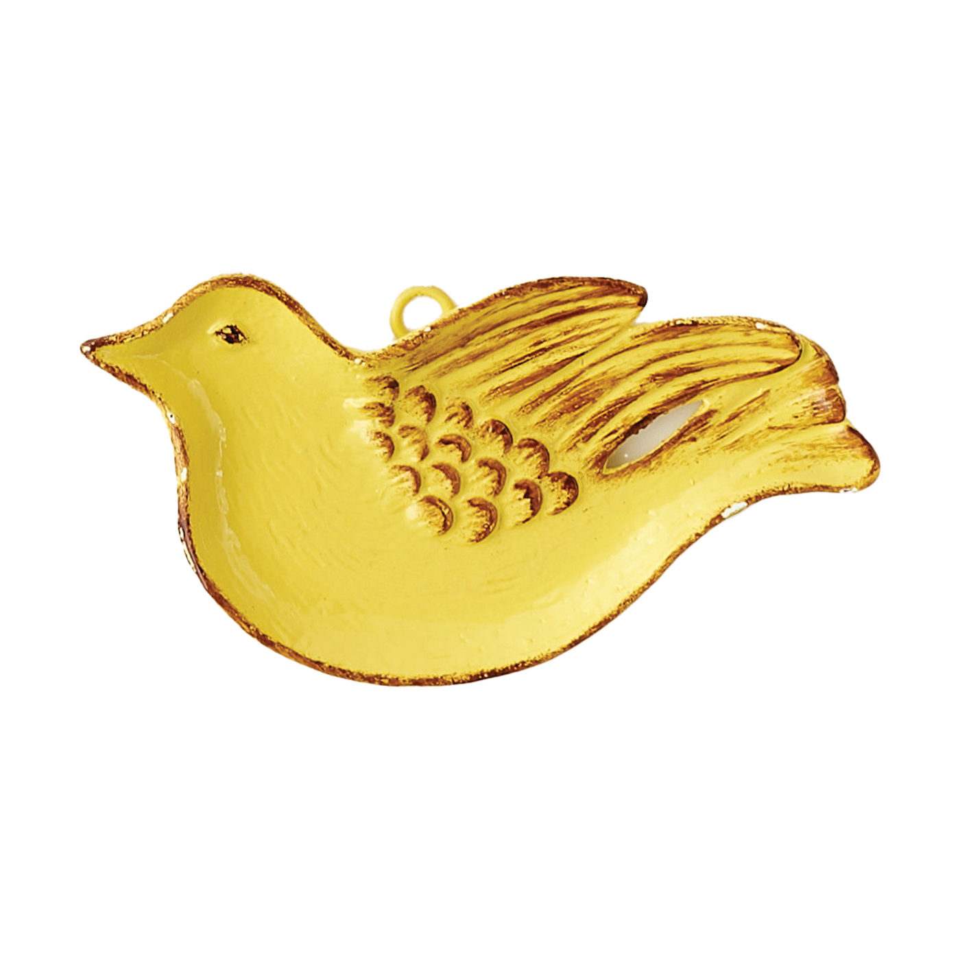 Cast Iron Bird Dish - Yellow