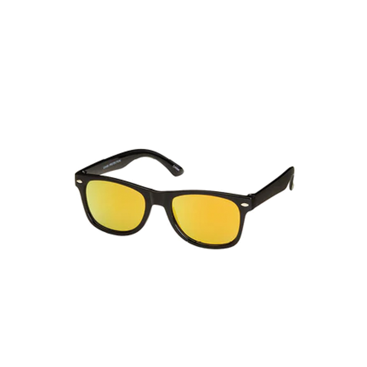 Black Frame Color Mirror Kids Sunglasses - Yellow