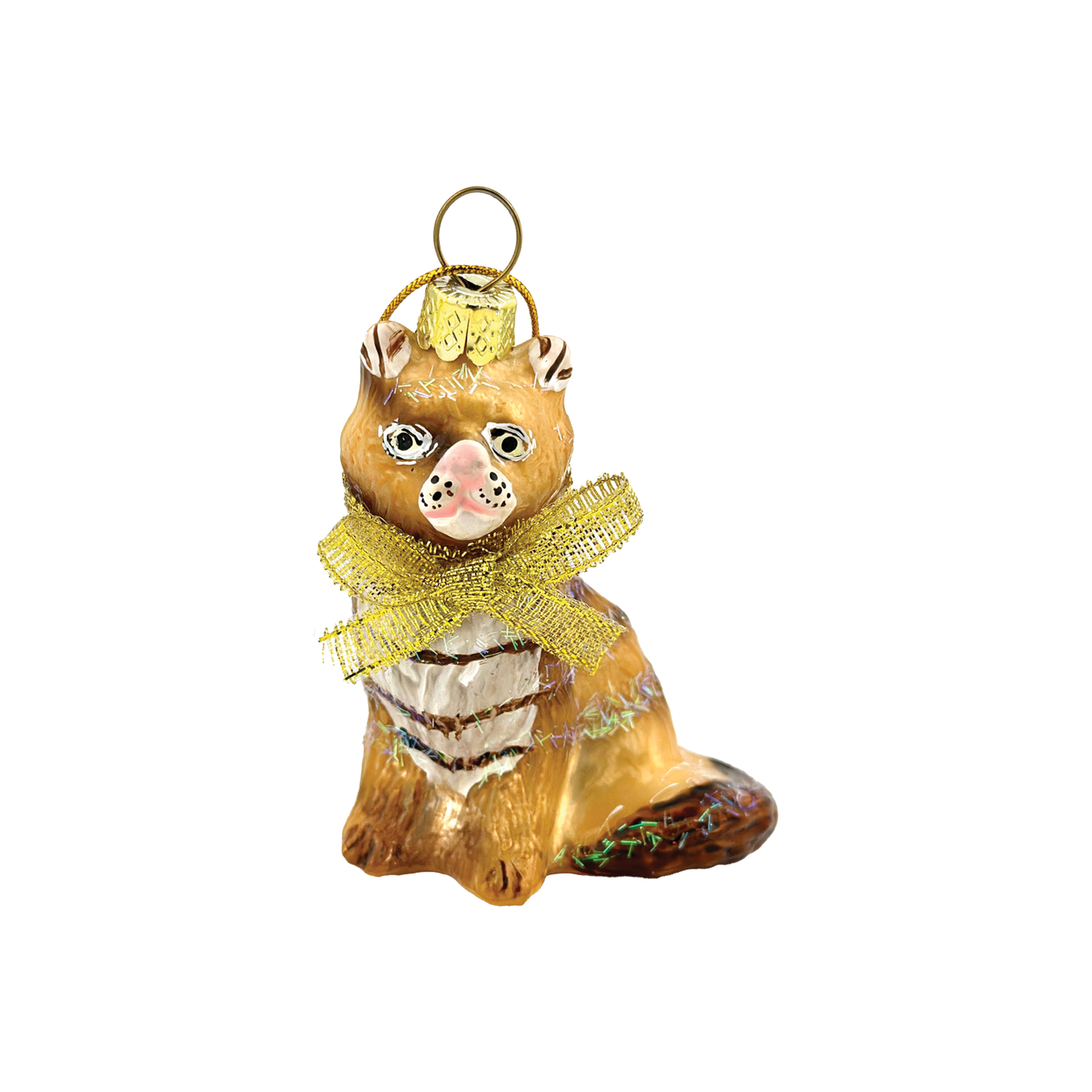 Kitten Ornament - Gold Bow