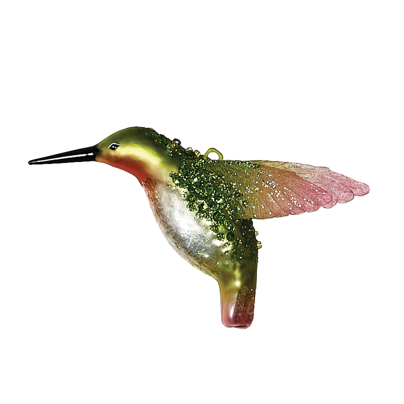Hummingbird Ornament - Green & Pink