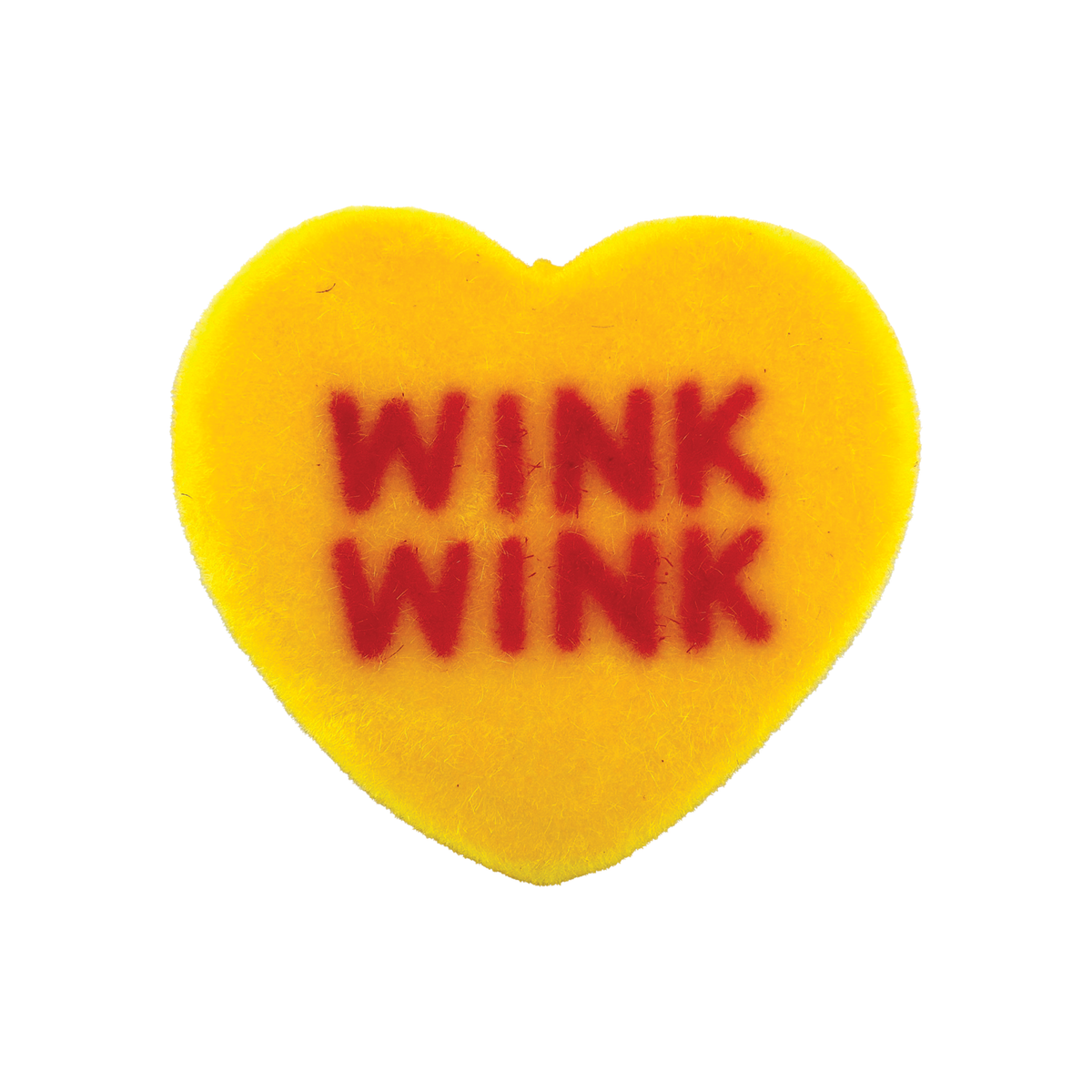 6" Flocked Conversation Heart - Yellow Wink Wink - Just Fabulous Palm Springs