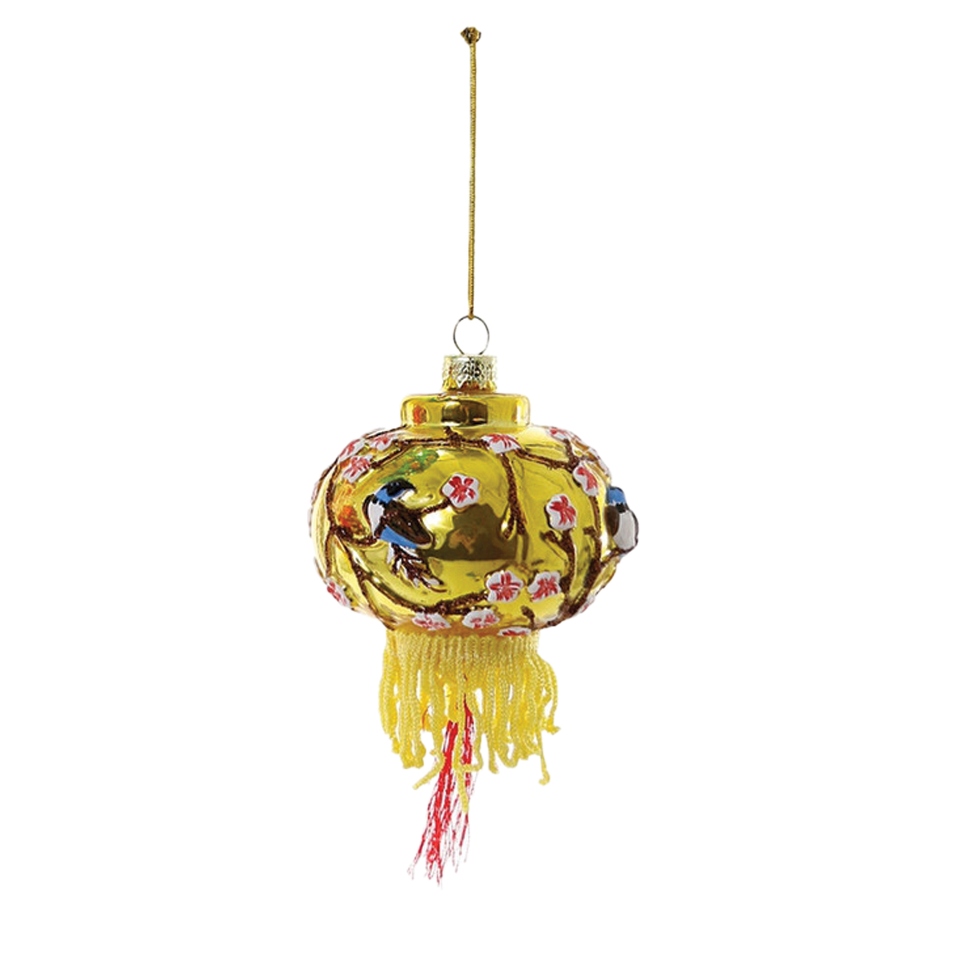 Cherry Blossom Lantern Ornament - Yellow