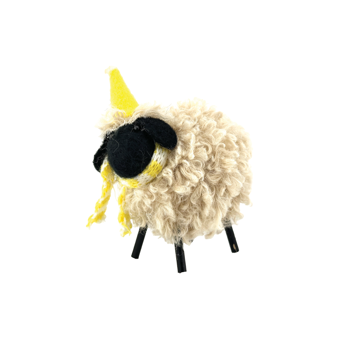 Wooly Sheep Ornament - Yellow