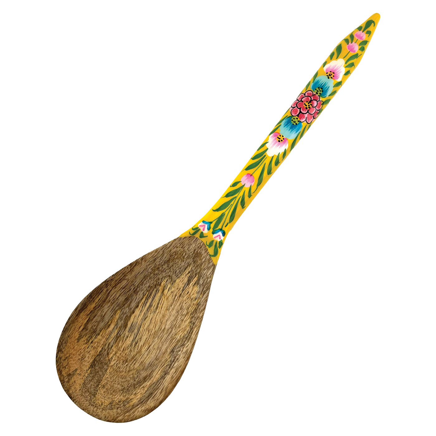 Hand Painted Floral Spoon - Yellow